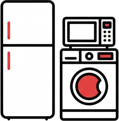 Fridge, microwave and washing machine icon for whitegoods removal